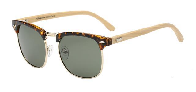 Men's Women's Polarized sunglasses Wooden Bamboo Half frame Brown/Light Wood Arm/Green Lens Superior pz-sup89002-02_1800x1800_eff79fb8-6b75-4fb4-a170-56f70e35e3e2