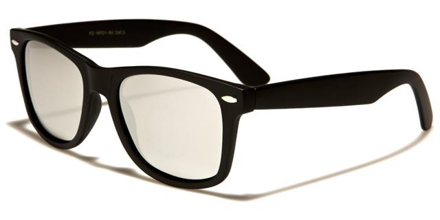 Designer Polarized Unisex Retro Classic Square Sunglasses MATTE BLACK SILVER MIRROR LENS Unbranded pz-wf01-rvb