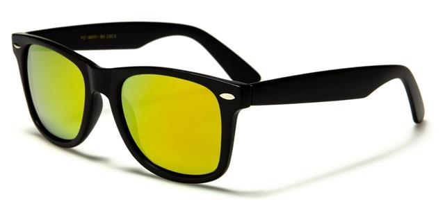 Designer Polarized Unisex Retro Classic Square Sunglasses MATTE BLACK ORANGE MIRROR LENS Unbranded pz-wf01-rvd-022119