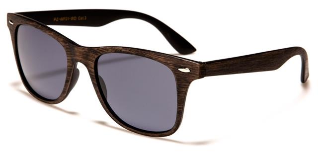 Wooden Look Polarised Retro 80's Classic Sunglasses Brown Wood Smoke Lens Unbranded pz-wf01-wdb