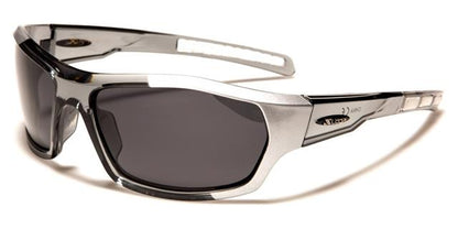 Sports Polarized Wrap Around Driving Sunglasses Unisex x-loop pz-x2569b Silver Grey Smoke Lens