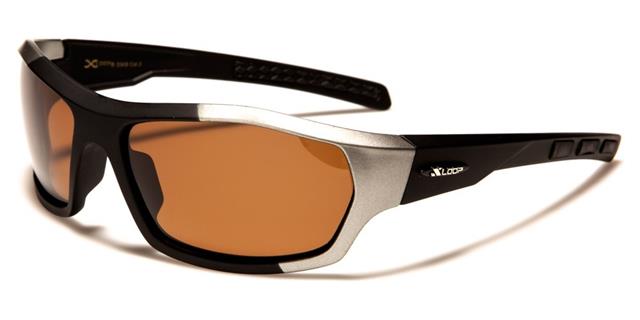 Sports Polarized Wrap Around Driving Sunglasses Unisex x-loop pz-x2569f Silver Black Brown Lens