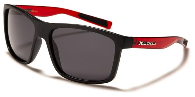 Unisex Lightweight Xloop Polarized Sports Classic Sunglasses Matt Black Red Smoke Lens x-loop pz-x2605b_ff70df5a-944e-4ccd-bfb2-c2d8dab06037