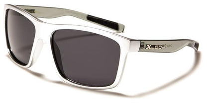 Unisex Lightweight Xloop Polarized Sports Classic Sunglasses Silver Black Smoke Lens x-loop pz-x2605f_5cb8cb1b-e392-4eec-9a5c-57c0a2abc838