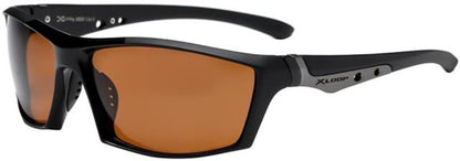 Men's Polarised Sports Wrap Around Sunglasses Great for Driving and Fishing Matt Black Gunmetal Brown Lens x-loop pz-x2633-4