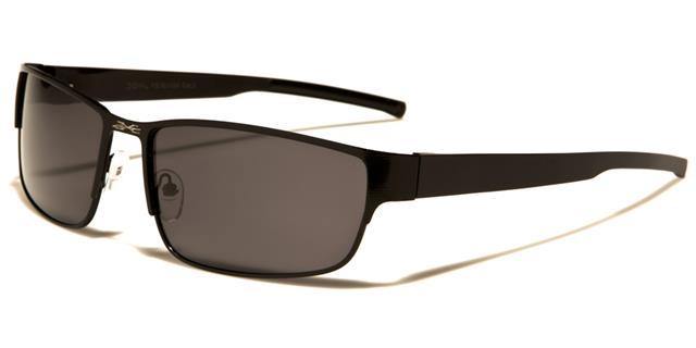 Xloop Men's Polarized Metal Sport Wrap Sunglasses Black Smoke Lens x-loop pz-xl1434a