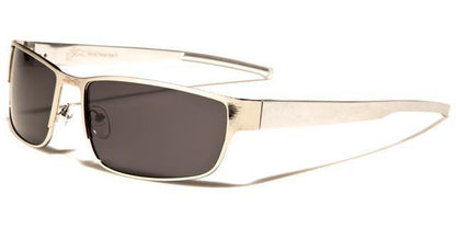 Xloop Men's Polarized Metal Sport Wrap Sunglasses x-loop pz-xl1434c Silver Smoke Lens