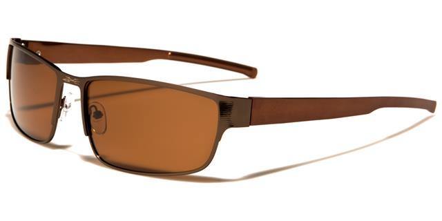 Xloop Men's Polarized Metal Sport Wrap Sunglasses x-loop pz-xl1434e Brown Brown Brown Lens