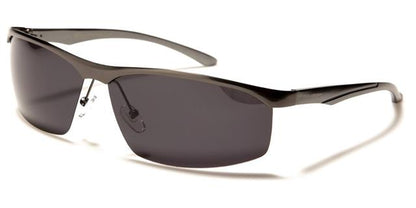 X-Loop Metal Semi-Rimless Polarised Driving Sports Sunglasses Gunmetal Gunmetal Smoke lens X-Loop pz-xl35006b