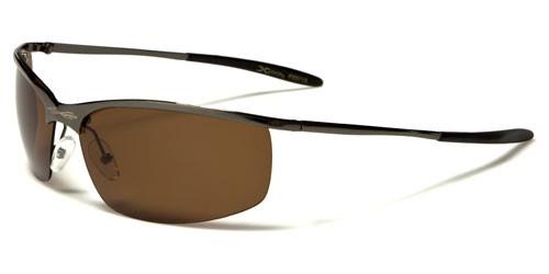 X-Loop Metal Polarised Semi-Rimless Driving Fishing sunglasses Gunmetal Frame Brown Lense X-Loop pz5713a