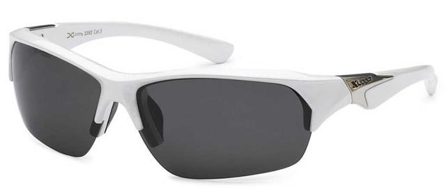 Men's Polarised Sports Fishing Wrap Around Sunglasses Great for Driving and Fishing Metalic White Smoke Lens x-loop pzx23920