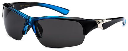 Men's Polarised Sports Fishing Wrap Around Sunglasses Great for Driving and Fishing Black Blue Smoke Lens x-loop pzx23922