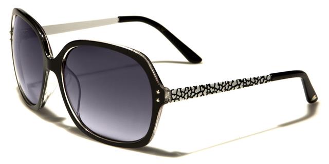 Designer Big Oval Butterfly Sunglasses for women BLACK/WHITE Romance rom90008a