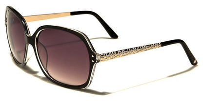 Designer Big Oval Butterfly Sunglasses for women BLACK/GOLD Romance rom90008b