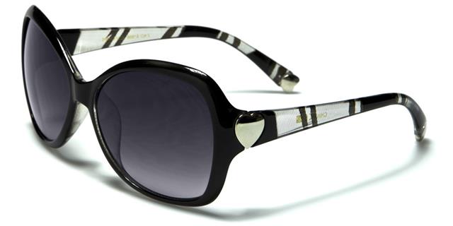 Women's Designer Big Oval Butterfly Sunglasses BLACK & CLEAR Romance rom90016c