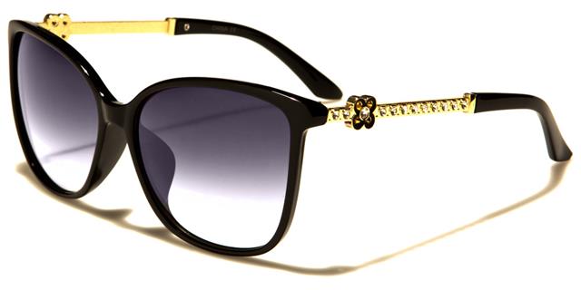 VG Large Cat eye Vintage Sunglasses for women Black Gold Smoke Gradient Lens VG rs1864a