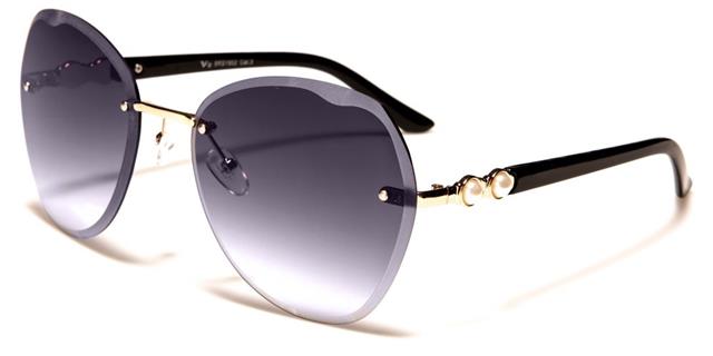 VG Rimless Butterfly Shield Sunglasses for women VG rs1952a-_1 Black Gold Smoke Gradient Lens