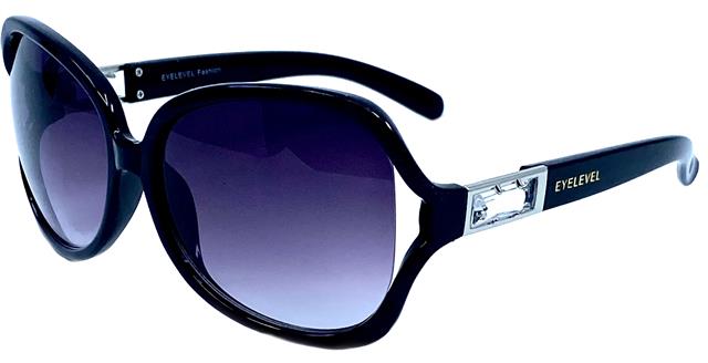 Women's Oversized Butterfly Shield Diamante Sunglasses UV400 Black/Silver/Smoke Pink Gradient Lens Eyelevel ruby1