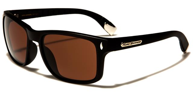 Brown HD Lens Driving Classic Sunglasses Unisex Matte Black Brown HD Lens Road Warrior rw7247b