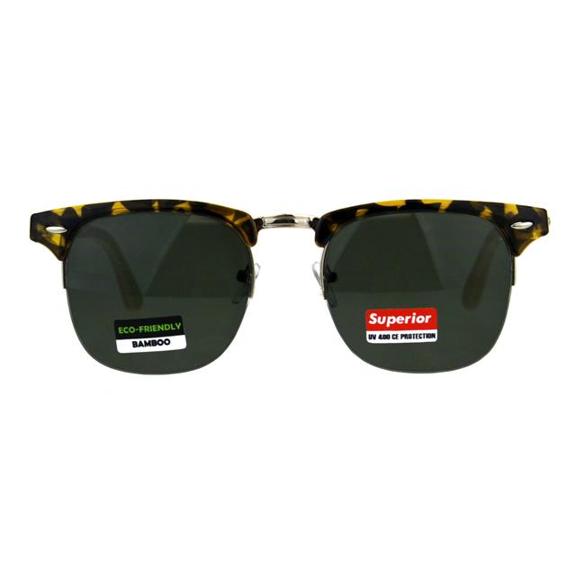 Unisex Wooden Bamboo Retro Half Rim Classic Sunglasses Superior s-l1600-_2