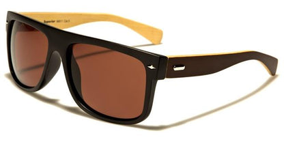 Men's Women's Wooden Bamboo Large Retro Sunglasses Black Dark Wood Arm Brown Lens Superior sup89011f