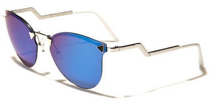 VG Women's Mirrored Cat Eye Sunglasses Silver Blue Mirror Lens VG vg21022f