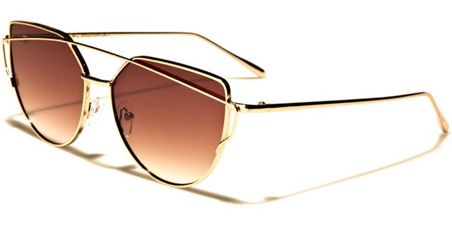 VG Large Flat Lens Mirror Sunglasses for women Gold Brown Gradient Lens VG vg21034c