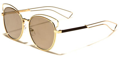 VG Steampunk Round Mirror Sunglasses for women Gold Black Smoke Tint Mirror Lens VG vg21036b