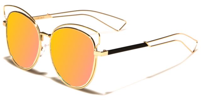 VG Steampunk Round Mirror Sunglasses for women Gold Black Pink & Yellow Mirror Lens VG vg21036c