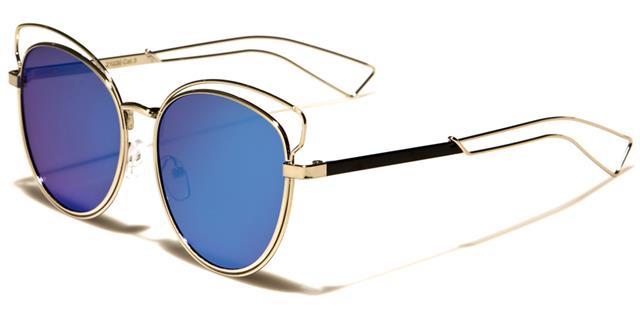 VG Steampunk Round Mirror Sunglasses for women Silver Black Blue Mirror Lens VG vg21036d
