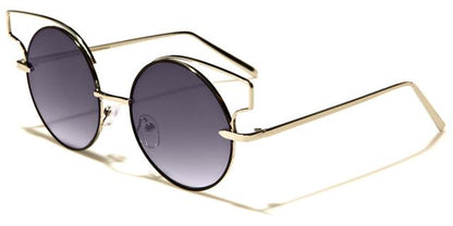 VG Metal Round Cat Eye Steampunk Sunglasses for women Silver Smoke Gradient Lens VG vg21037a