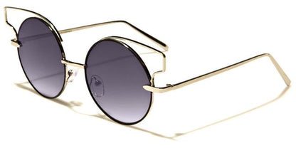 VG Metal Round Cat Eye Steampunk Sunglasses for women VG vg21037a Silver Smoke Gradient Lens