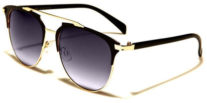 Designer Beautiful Big Flat Cat Eye Sunglasses for women VG vg21038a Black Gold Smoke Gradient Lens