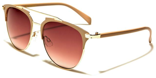 Designer Beautiful Big Flat Cat Eye Sunglasses for women Beige Gold Smoke Gradiet Lens VG vg21038c