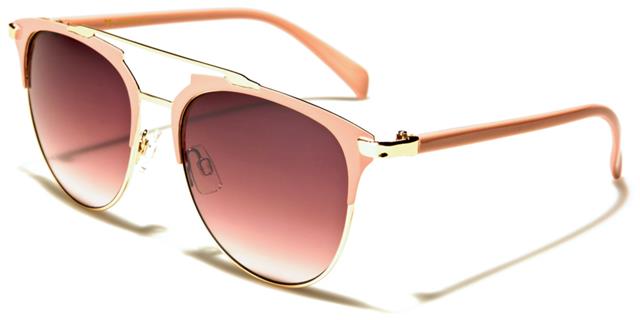 Designer Beautiful Big Flat Cat Eye Sunglasses for women Pink Gold Smoke Gradient Lens VG vg21038d