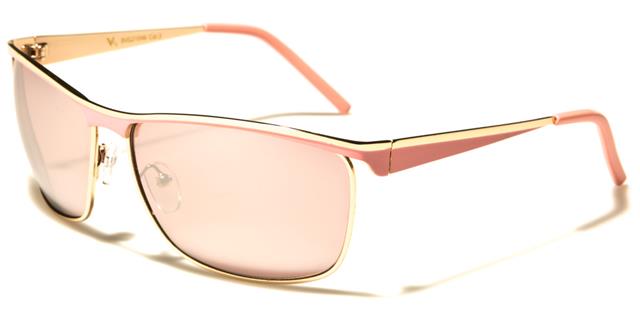 VG Metal Wrap Around Mirror Sunglasses for women Gold Pink Pink Mirror Lens VG vg21046f