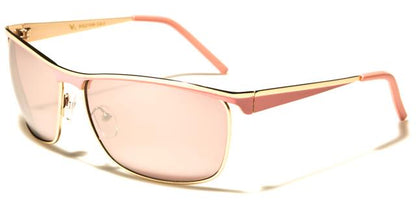 VG Metal Wrap Around Mirror Sunglasses for women Gold Pink Pink Mirror Lens VG vg21046f