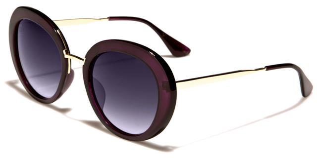 VG Large Round Sunglasses for women VG vg21061cc Purple Tint Gold Smoke Purple Gradient Lens