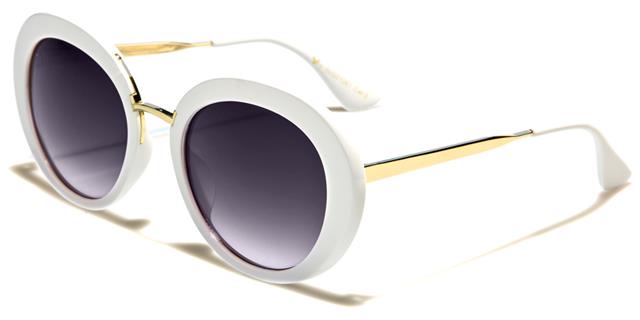 VG Large Round Sunglasses for women VG vg21061d White Gold Smoke Gradient Lens