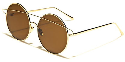 VG Steampunk Retro Vintage Round Sunglasses for women Gold Brown Lens VG vg21078b