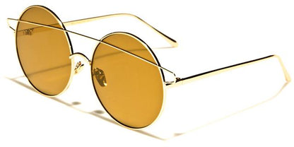 VG Steampunk Retro Vintage Round Sunglasses for women Gold Brown Mirror Lens VG vg21078c