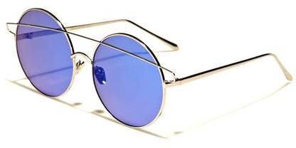 VG Steampunk Retro Vintage Round Sunglasses for women Silver Blue Mirror Lens VG vg21078f