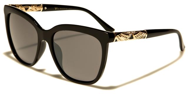 VG Designer Inspired Big Cat Eye Sunglasses for women Black Gold Dark Smoke Lens VG vg29146a