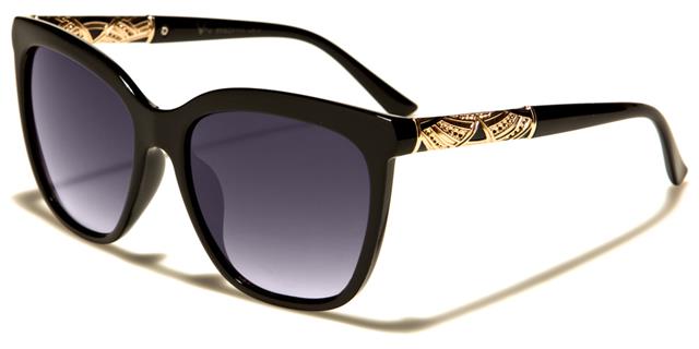 VG Designer Inspired Big Cat Eye Sunglasses for women Black Gold Smoke Gradient Lens VG vg29146b