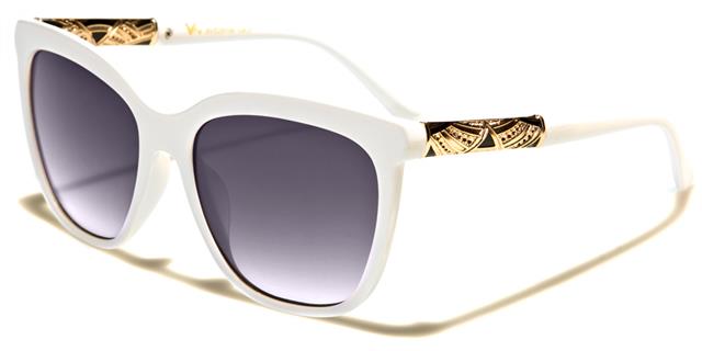 VG Designer Inspired Big Cat Eye Sunglasses for women White Gold Smoke Gradient Lens VG vg29146c