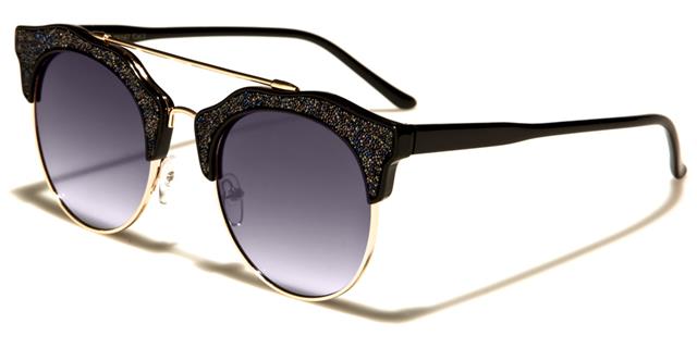 VG Glitter Cat Eye Mirror Sunglasses for women Black Blue Black & Gold Sparkles Smoke Gradient Le VG vg29147b