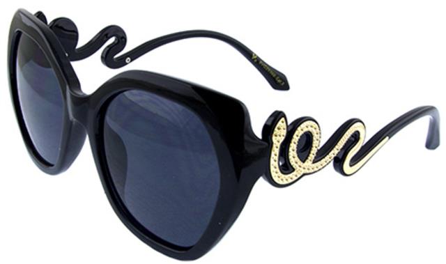 VG Oversized Butterfly Snake Sunglasses for women VG vg29369b Black Gold Smoke Lens