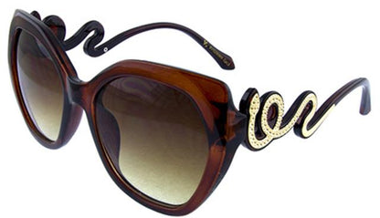 VG Oversized Butterfly Snake Sunglasses for women Brown Gold Brown Gradient Lens VG vg29369c