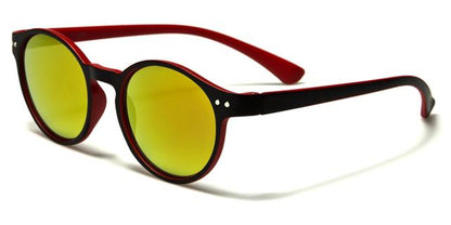 women's Round Retro Mirror Sunglasses Black Red Orange Mirror Lens Unbranded w-1770a