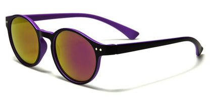 women's Round Retro Mirror Sunglasses Black Purple Purple Mirror Lens Unbranded w-1770g